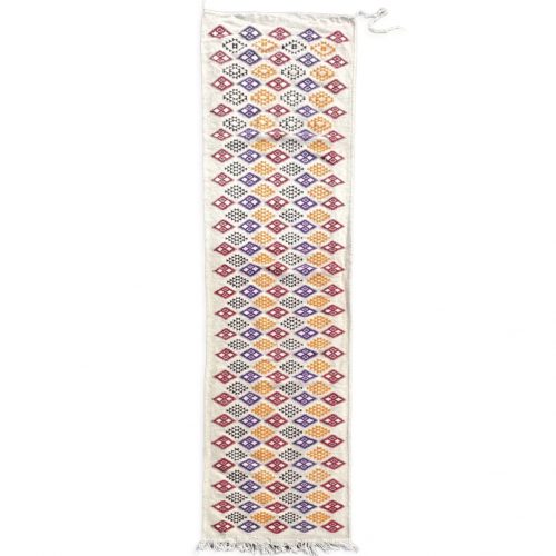 Berber carpet Azilal Corridor, multicolor rhombus