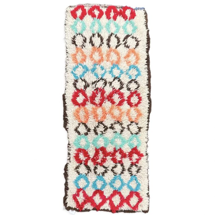 Berber Azilal carpet, colored lozenges, vintage Moroccan wool carpet