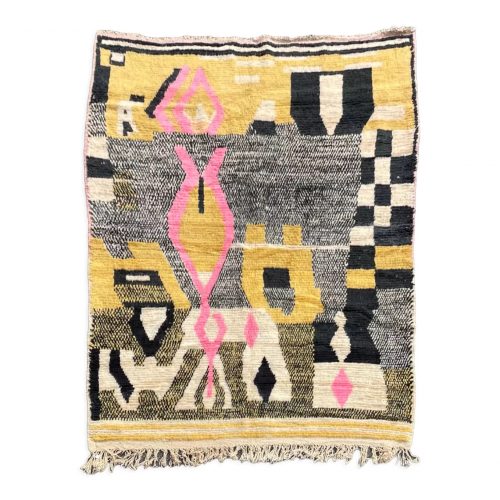 Large Berber Carpet Boujaad New. Traditional Moroccan patterns and pastel colors.