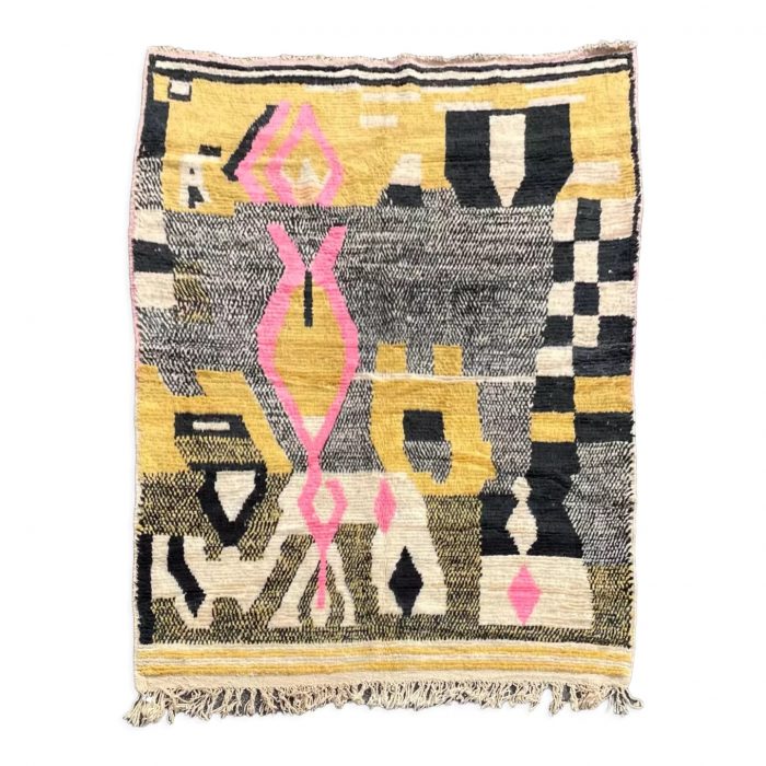 Large Berber Carpet Boujaad New. Traditional Moroccan patterns and pastel colors.