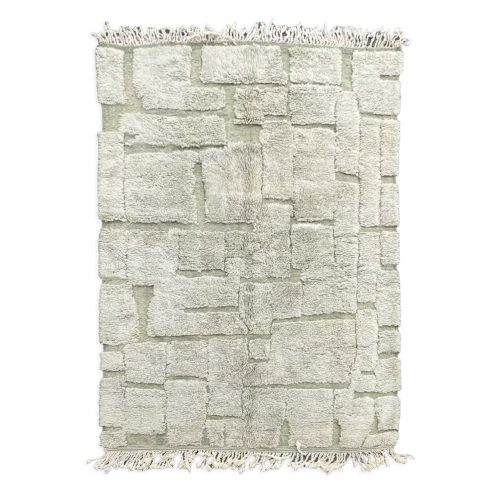 Moroccan Berber carpet Beni Ouarain gray color with geometric patterns thicker and silky.
