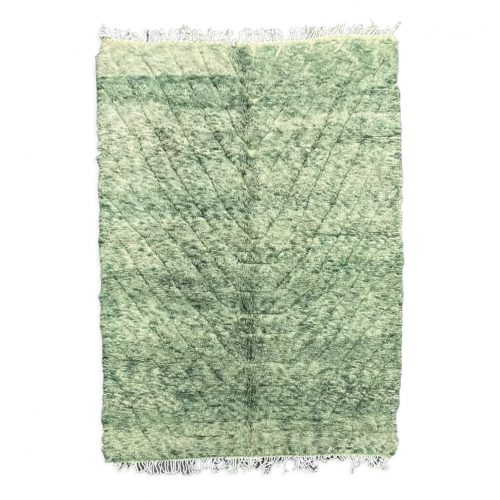 Modern Berber carpet green with stripes in v plain.
