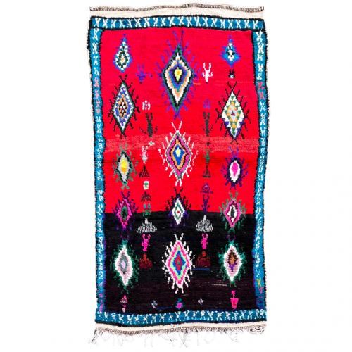 Tapis Marocain Berbere rouge et noir 