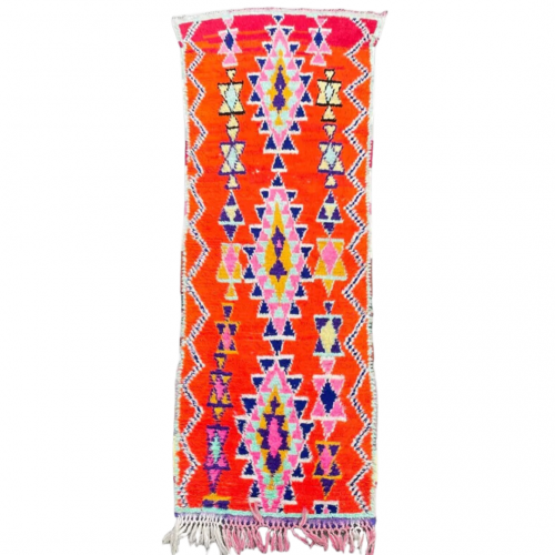 Vintage Moroccan Berber Boucherouite rug