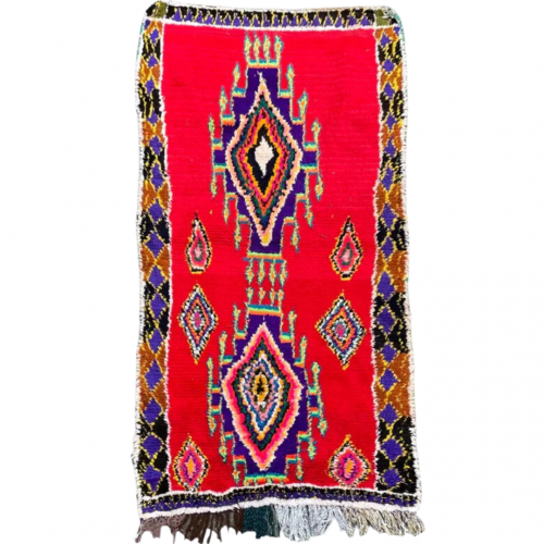 Traditional vintage red Moroccan Berber carpet