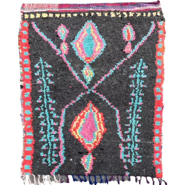 Vintage Moroccan cotton Berber rug