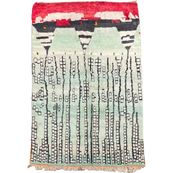 Moroccan Berber carpet Boujaad Water green