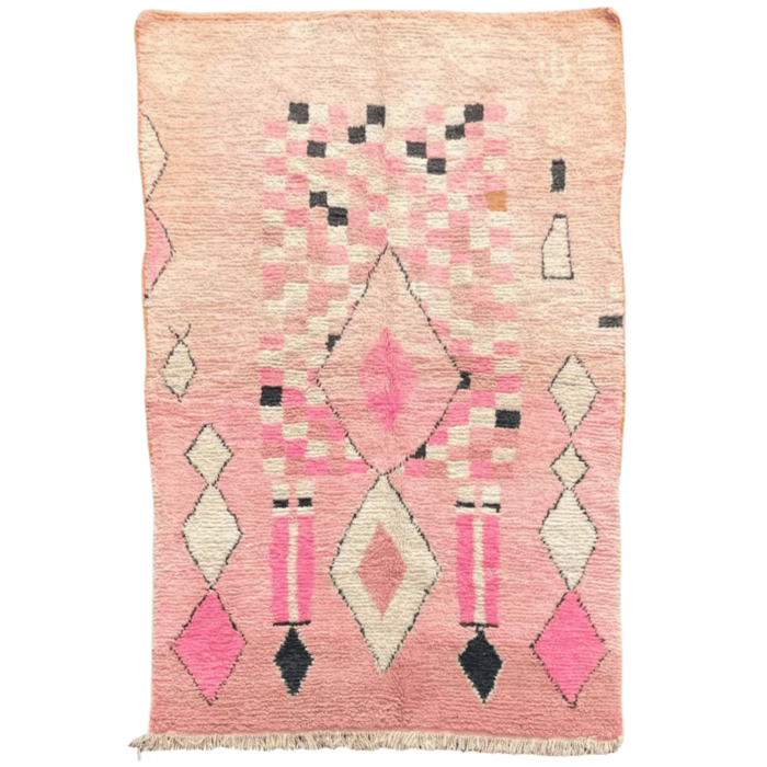 Tapis Marocain Berbere Boujaad Rose