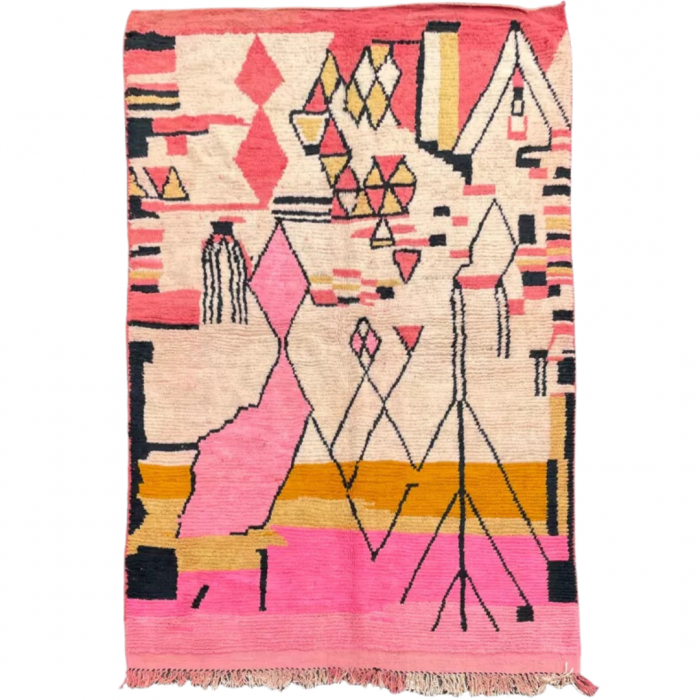 Moroccan Berber carpet Boujaad pastel color