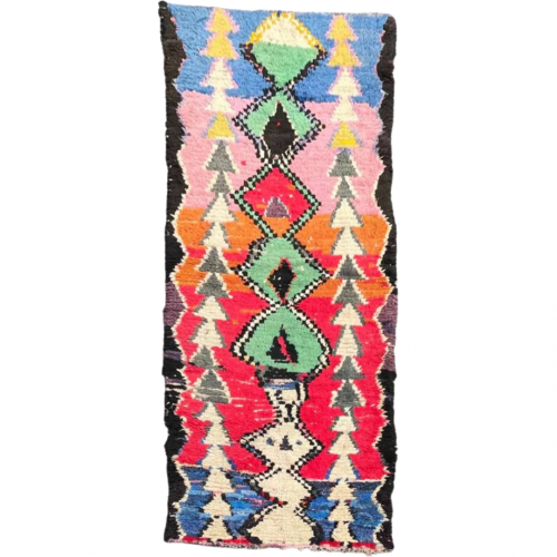Vintage Moroccan cotton Berber rug