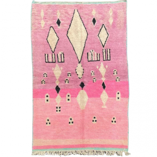 Traditional Pink Moroccan Berber Carpet
