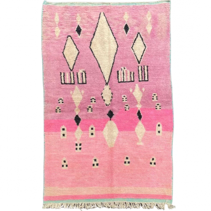 Traditional Pink Moroccan Berber Carpet