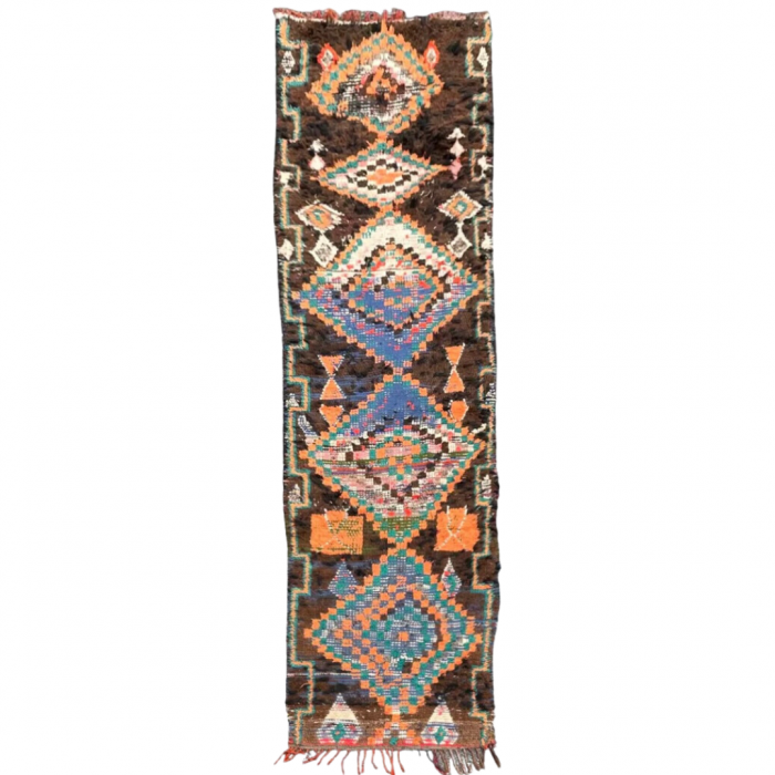 Vintage Moroccan Berber corridor rug