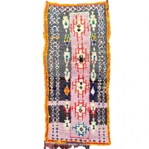 Vintage Moroccan Berber Boucherouite rug