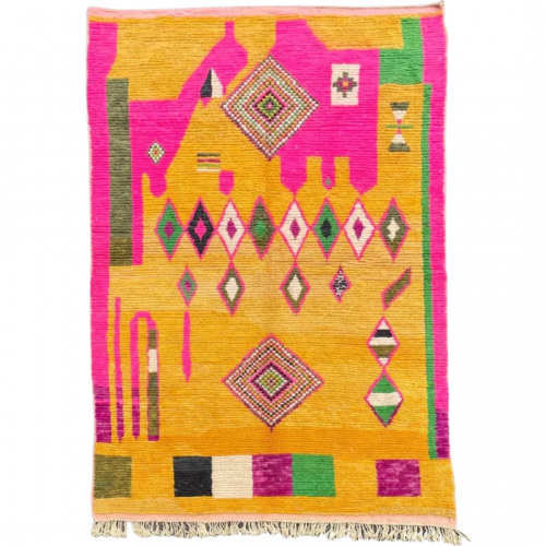 Boujaad Orange and Pink Moroccan Berber Carpet