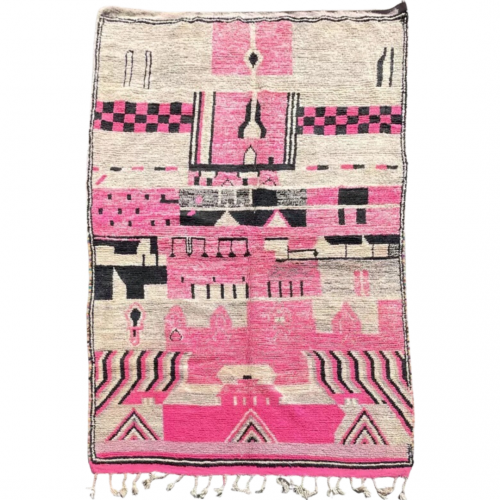 Tapis Berbère Marocain Boujaad Rose