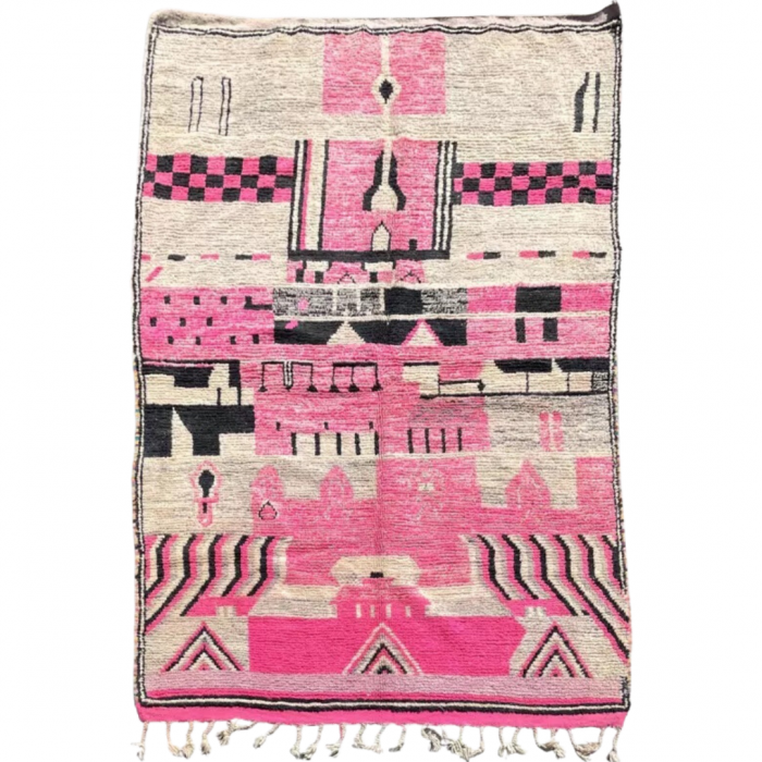 Tapis Berbère Marocain Boujaad Rose