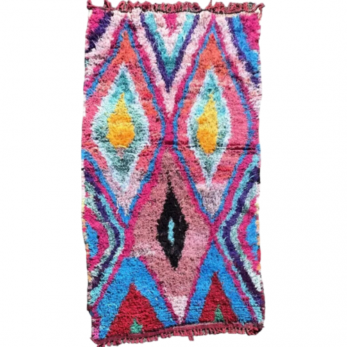 Tapis Berbère MArocain Rose et Bleu