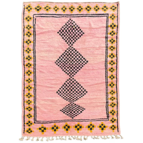 Tapis Berbère Marocain Rose Boujaad