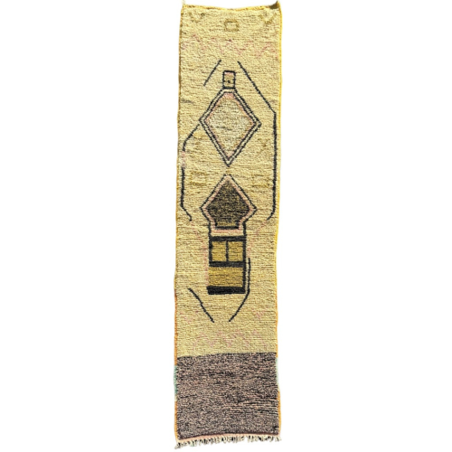 Tapis Marocain Berbere Couloir Jaune