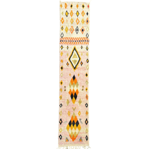 Tapis Couloir Berbere Marocain, couleur beige