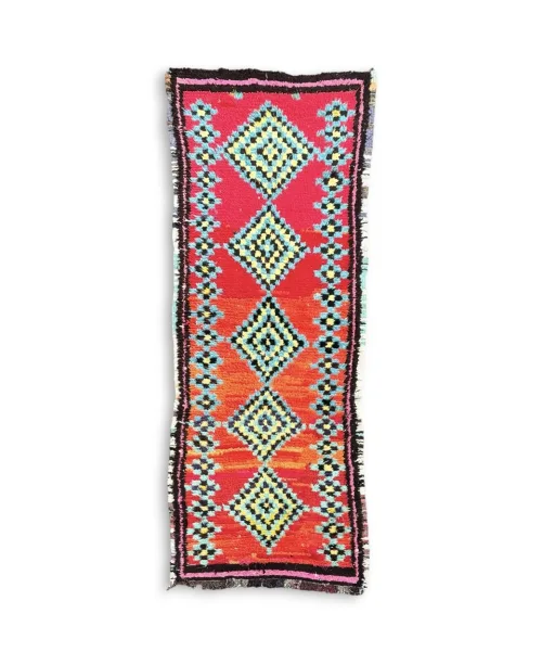 tapis berbere boucherouite couloir vintage 95x275 cm
