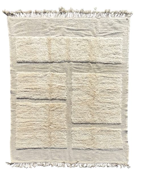 tapis marocain en laine blanc
