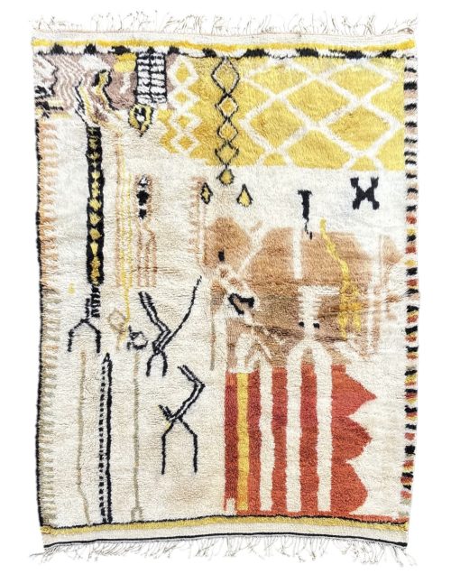 tapis marocain berbere shaggy en laine pour intérieur modern