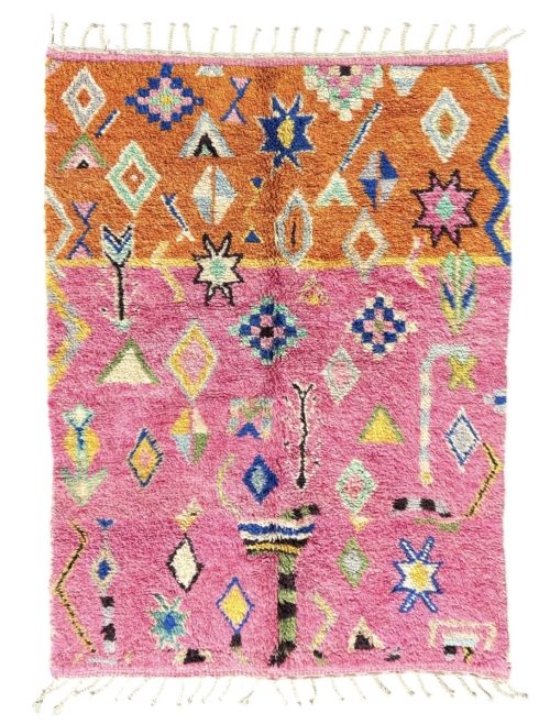 Tapis Berbère marocain shaggy rose