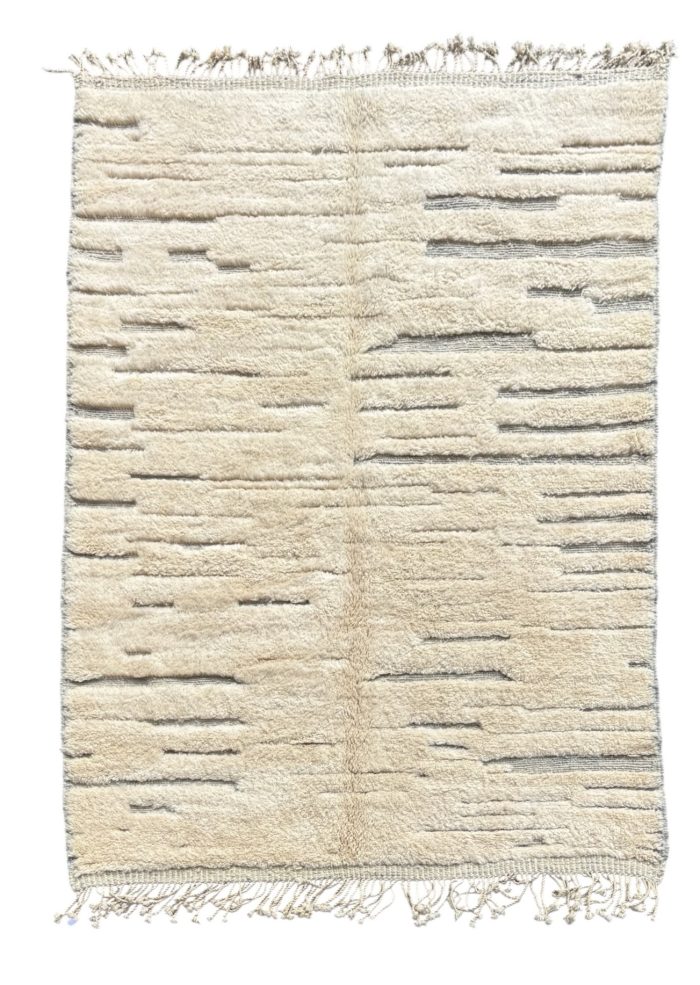Tapis Berbere marocain en laine blanc