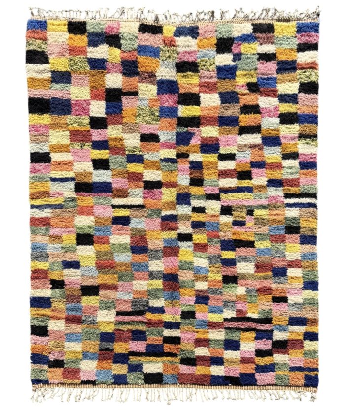 tapis marocain berbere en laine en couleur