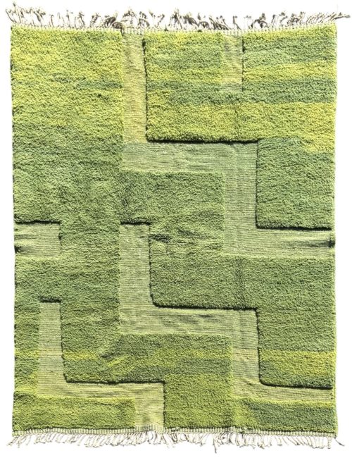 Tapis berbère moderne fait main en laine naturelle