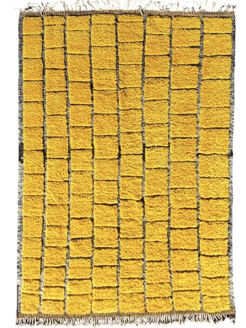 tapis marocain jaune en laine