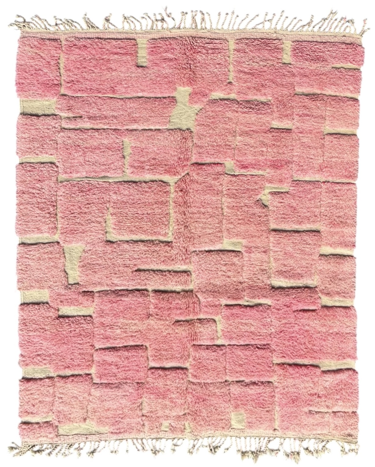 Tapis Marocain modern rose en laine