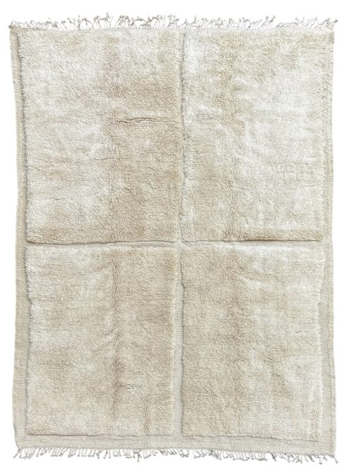 tapis marocain Mrirt blanc en laine