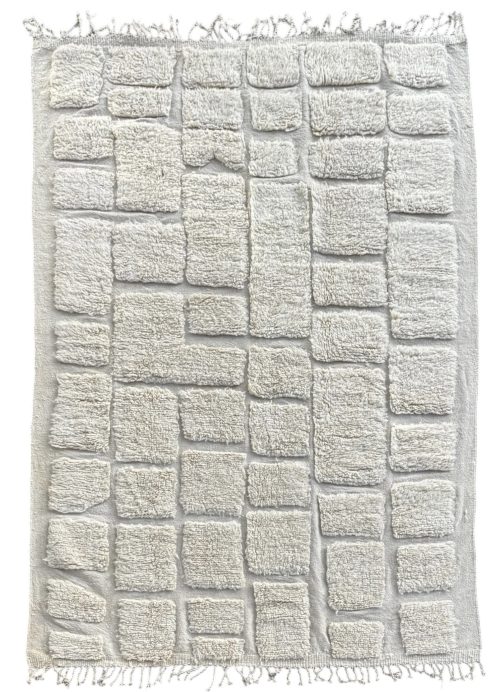 tapis marocain blanc en laine