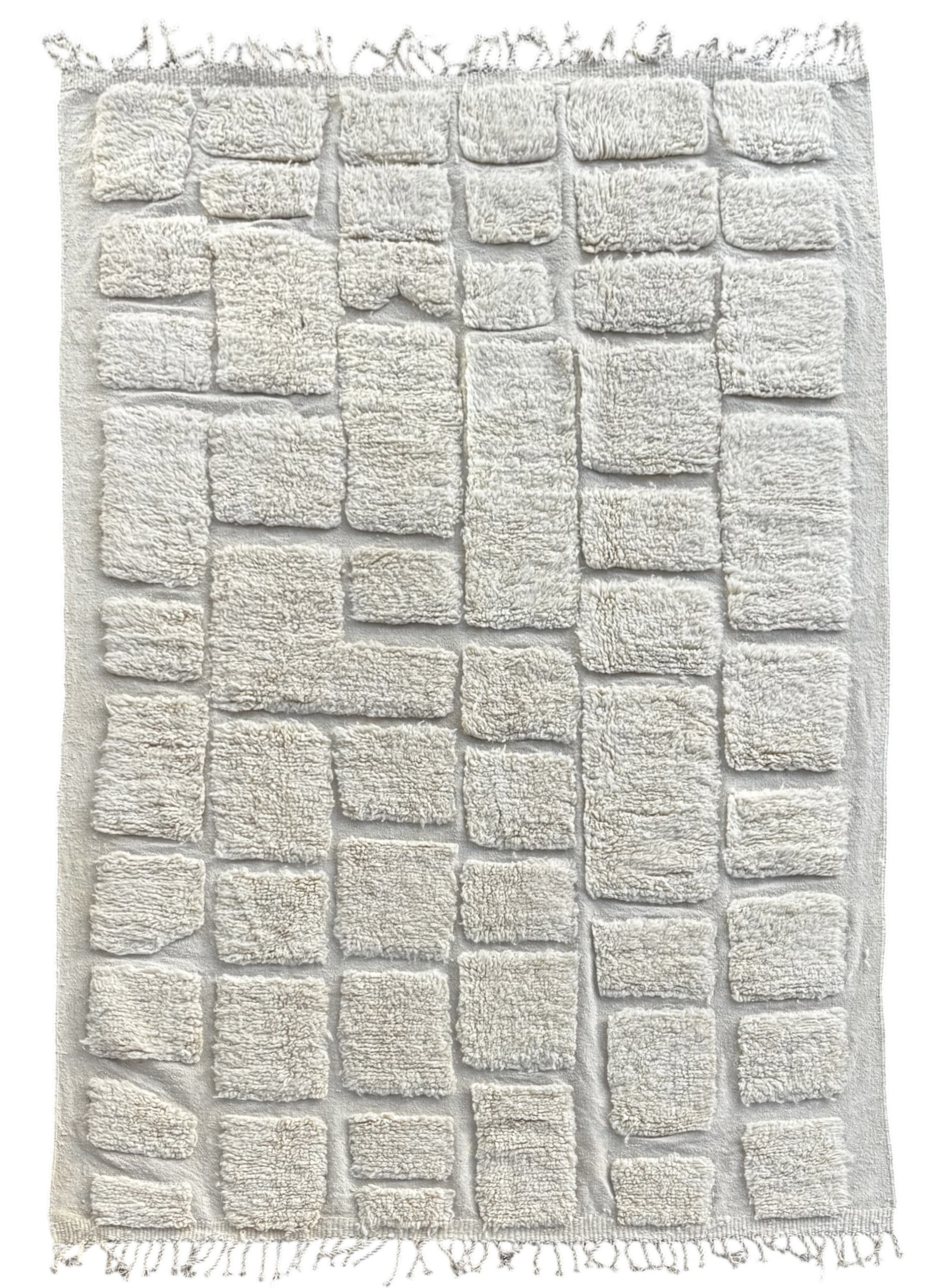 tapis marocain blanc en laine