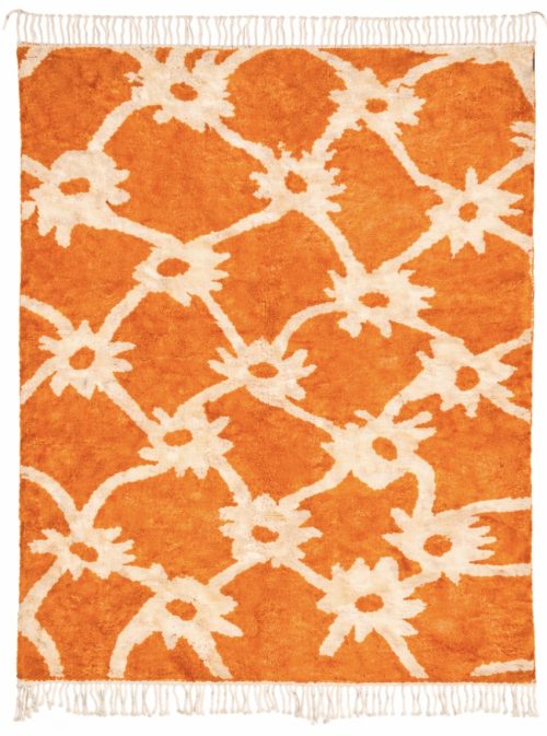 tapis marocain orange moder