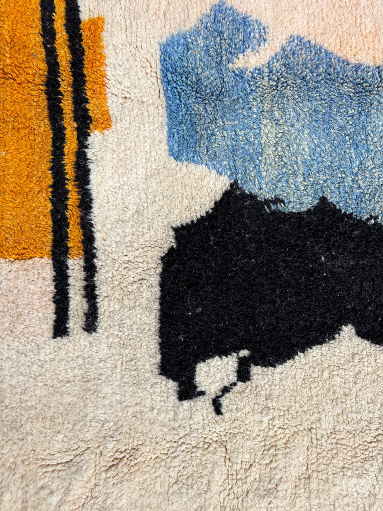il_1588xN7163606538_9jzujpg - Les Losanges Détail 1 du tapis berbère Composition Libre en laine naturelle, motifs abstraits multicolores